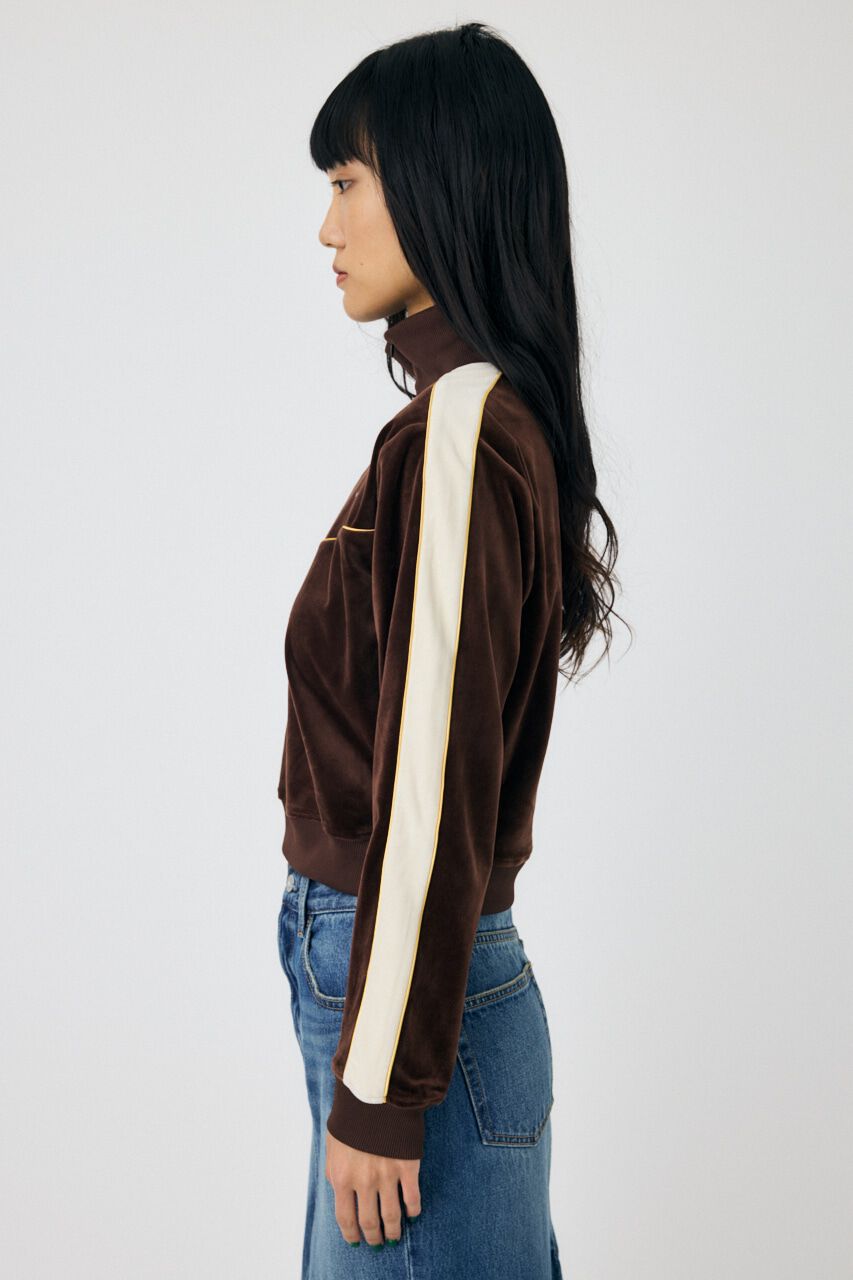 MOUSSY「VELOUR PIPING ハーフジップトップス」|Tシャツ・カットソー|