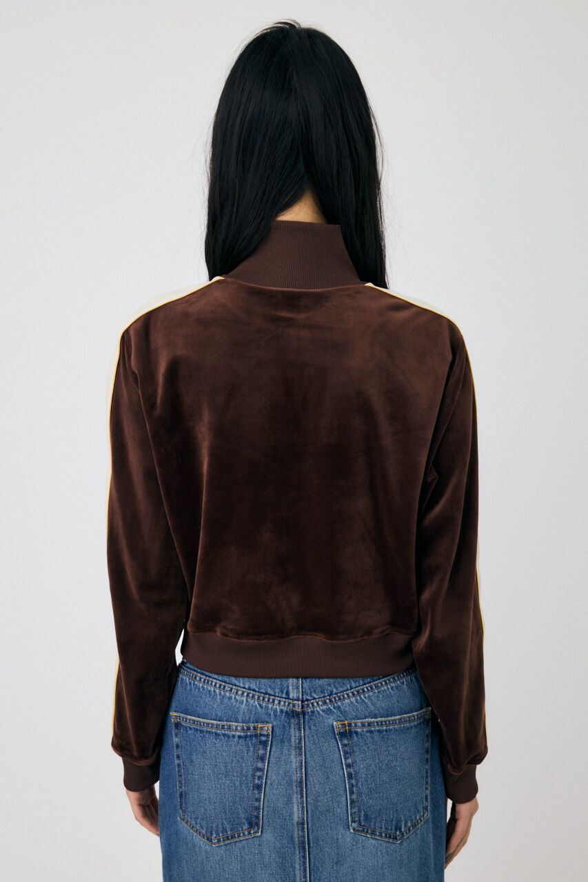 MOUSSY「VELOUR PIPING ハーフジップトップス」|Tシャツ・カットソー|