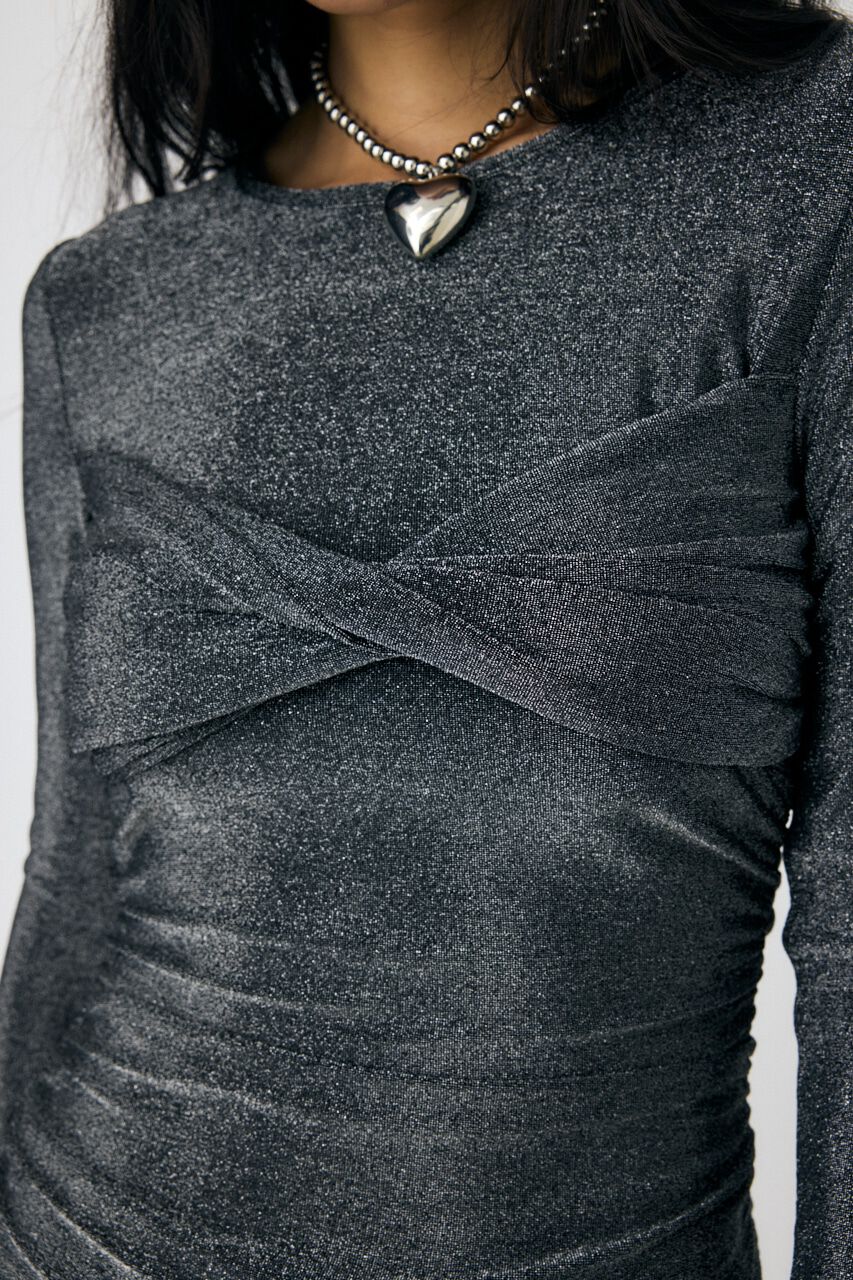 MOUSSY「CROSS GATHER SLIM トップス」|Tシャツ・カットソー|