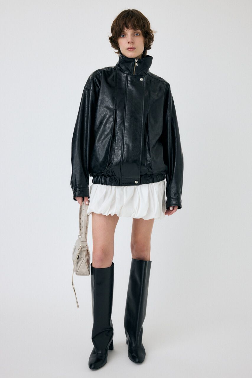 MOUSSY「GLOSSY F/LEATHER ブルゾン」|ブルゾン・スタジャン|