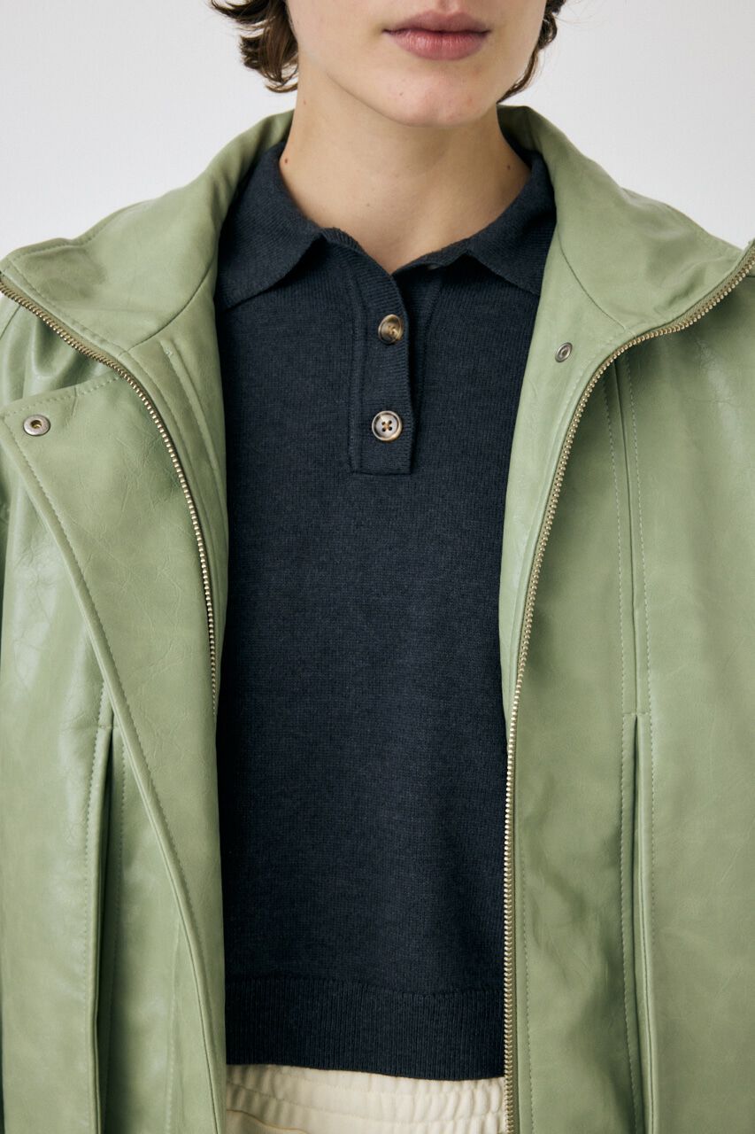 MOUSSY「GLOSSY F/LEATHER ブルゾン」|ブルゾン・スタジャン|