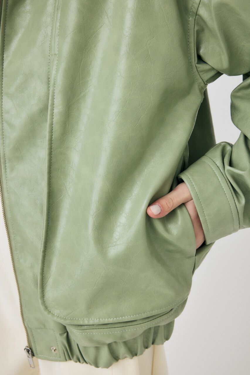 MOUSSY「GLOSSY F/LEATHER ブルゾン」|ブルゾン・スタジャン|