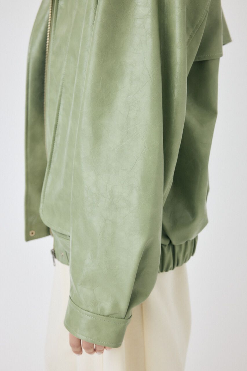 MOUSSY「GLOSSY F/LEATHER ブルゾン」|ブルゾン・スタジャン|