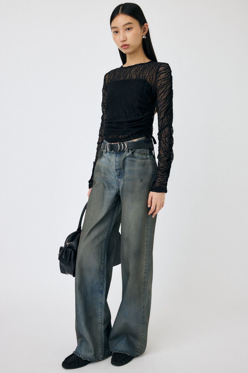 MOUSSY「SHIRRING レーストップス」|Tシャツ・カットソー|