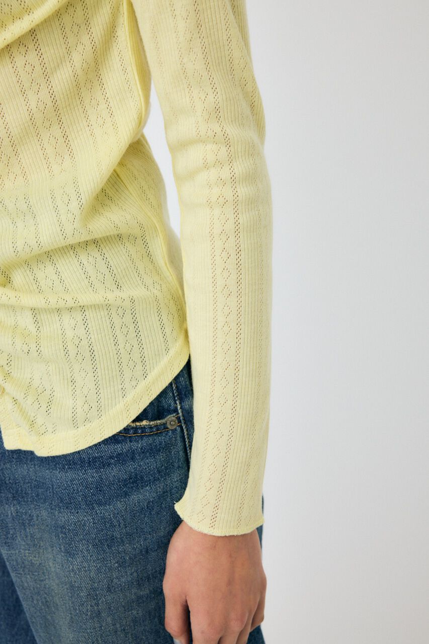 MOUSSY「POINTELLE GATHER カーディガン」|Tシャツ・カットソー|