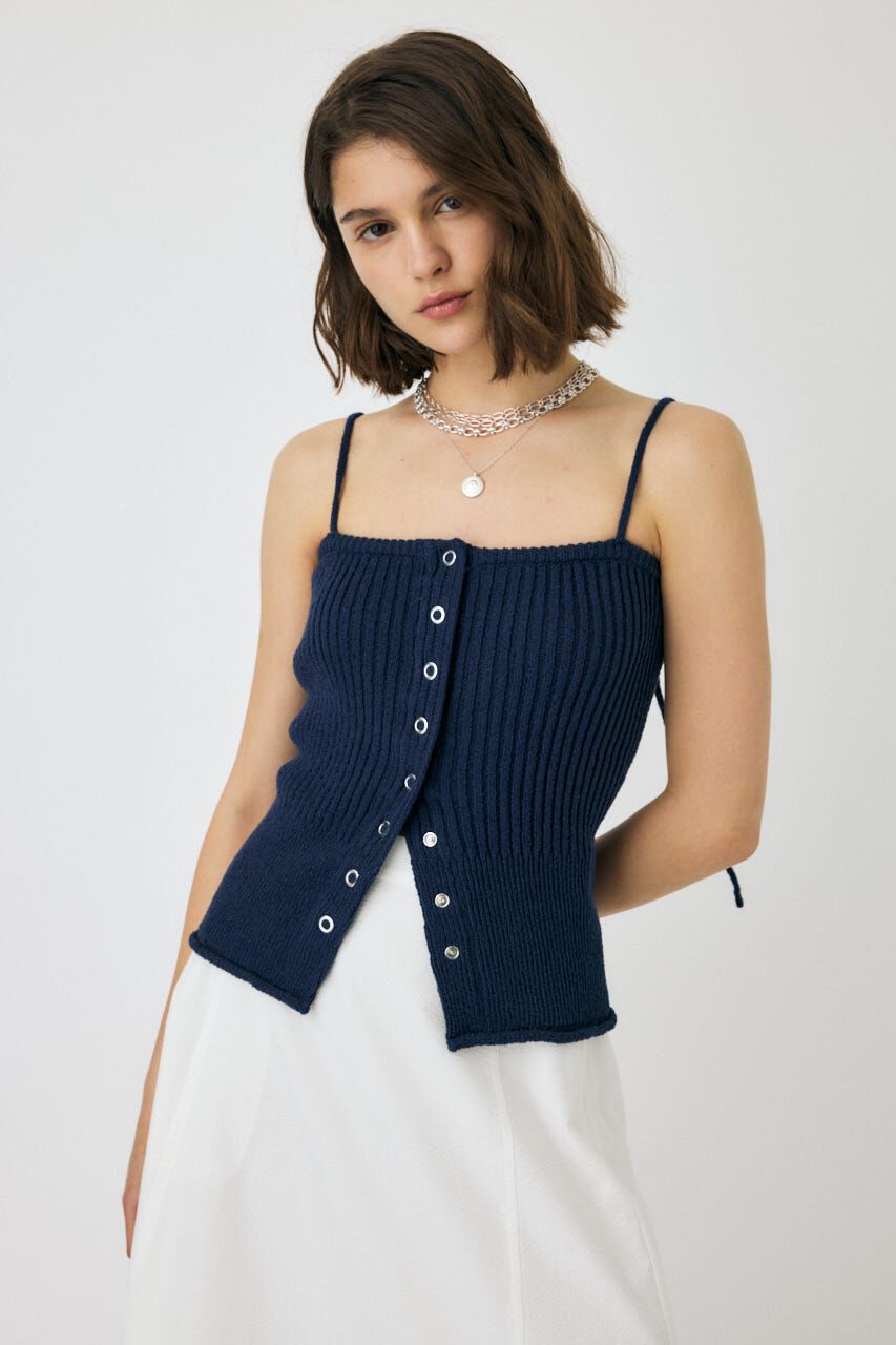 MOUSSY「FRONT BUTTON ニットキャミ」|キャミソール|NVY