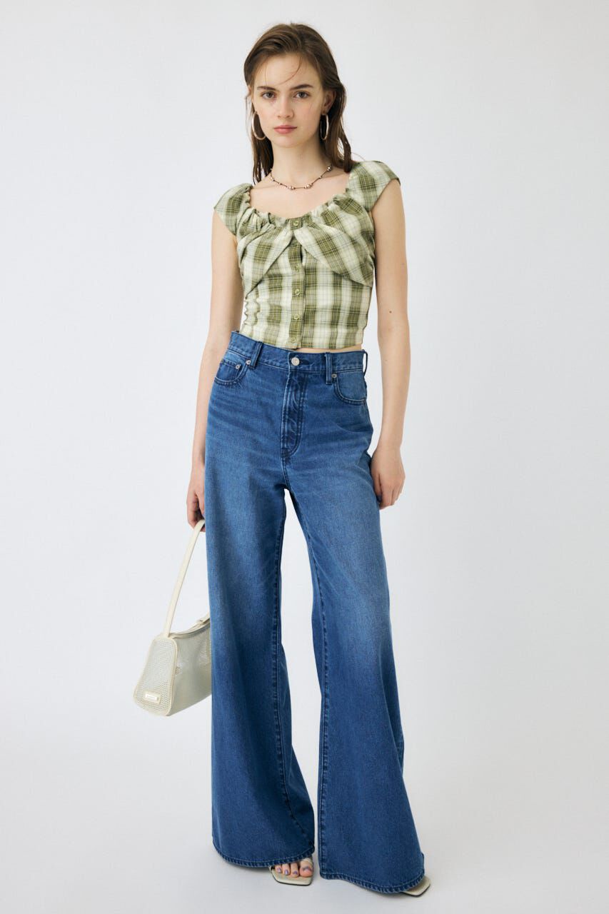 MOUSSY「LAYERED GATHERED CHECK ブラウス」|シャツ・ブラウス|