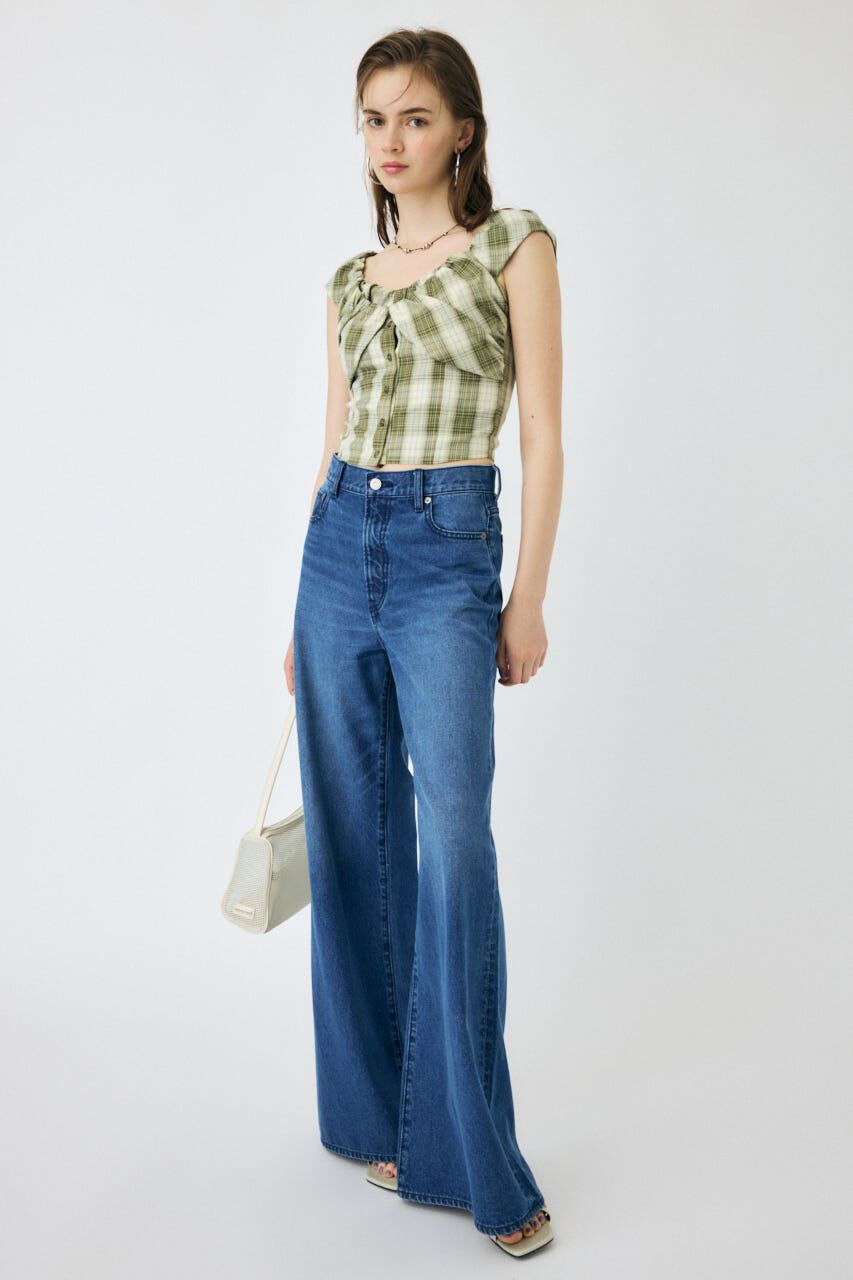 MOUSSY「LAYERED GATHERED CHECK ブラウス」|シャツ・ブラウス|