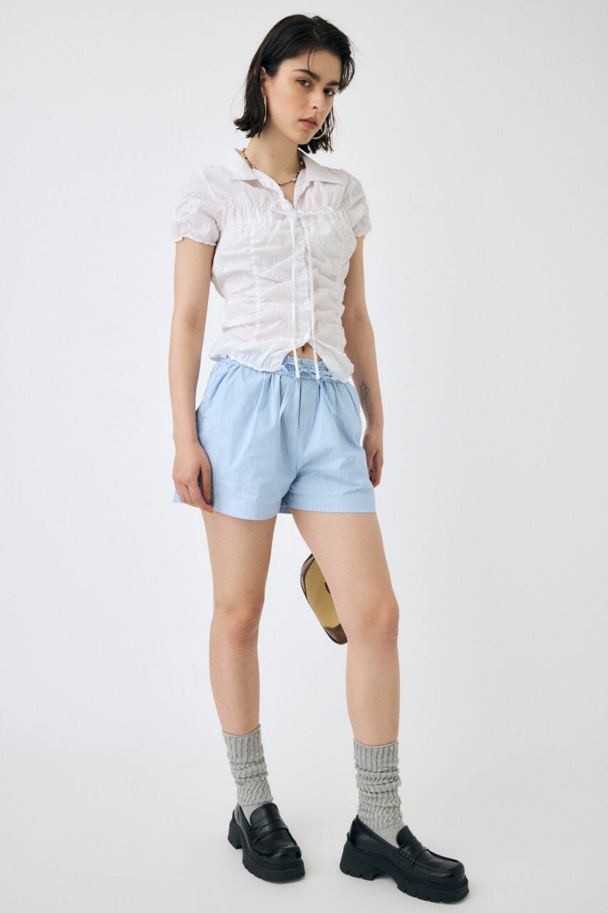 MOUSSY「SHIRRING RIBBON シャツ」|シャツ・ブラウス|