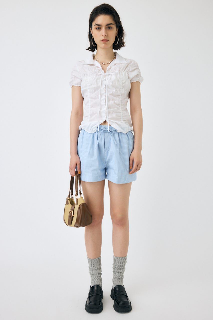 MOUSSY「SHIRRING RIBBON シャツ」|シャツ・ブラウス|