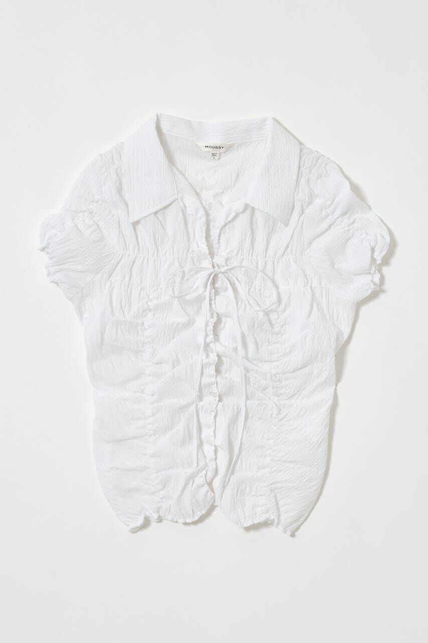 MOUSSY「SHIRRING RIBBON シャツ」|シャツ・ブラウス|