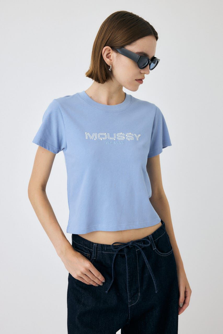 MOUSSY「LITTLE POPS ロゴ TEE」|Tシャツ・カットソー|L/BLU1