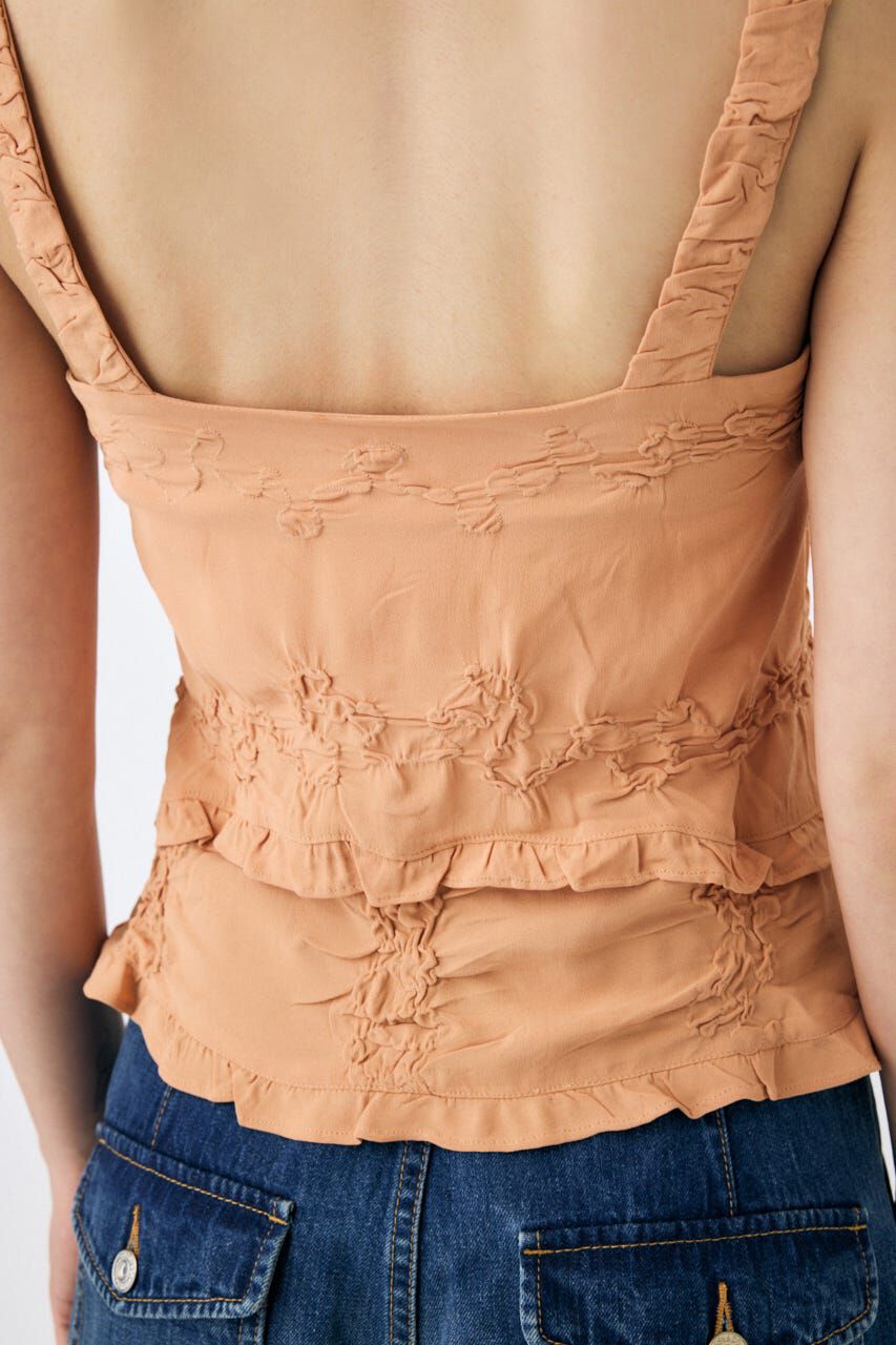 MOUSSY「BUTTON UP SMOCKING キャミ」|キャミソール|