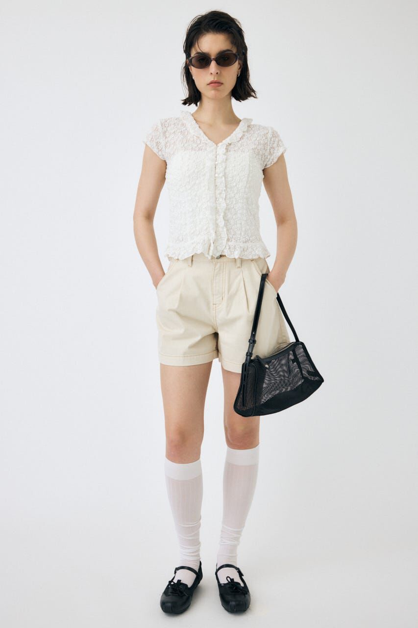 MOUSSY「RUFFLE LACE ノースリーブトップス」|Tシャツ・カットソー|