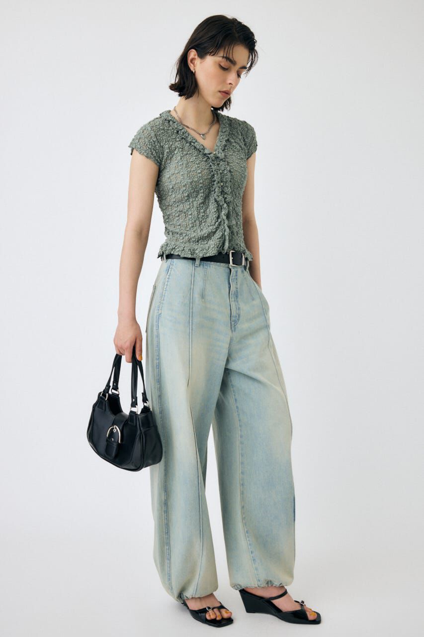 MOUSSY「RUFFLE LACE ノースリーブトップス」|Tシャツ・カットソー|