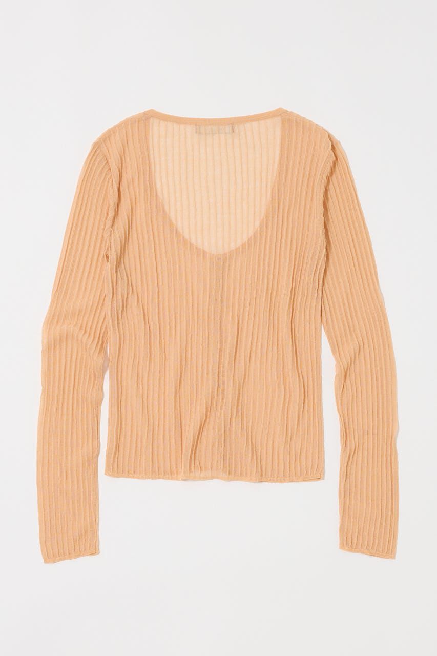 MOUSSY「SHEER RIB カーディガン」|カーディガン|