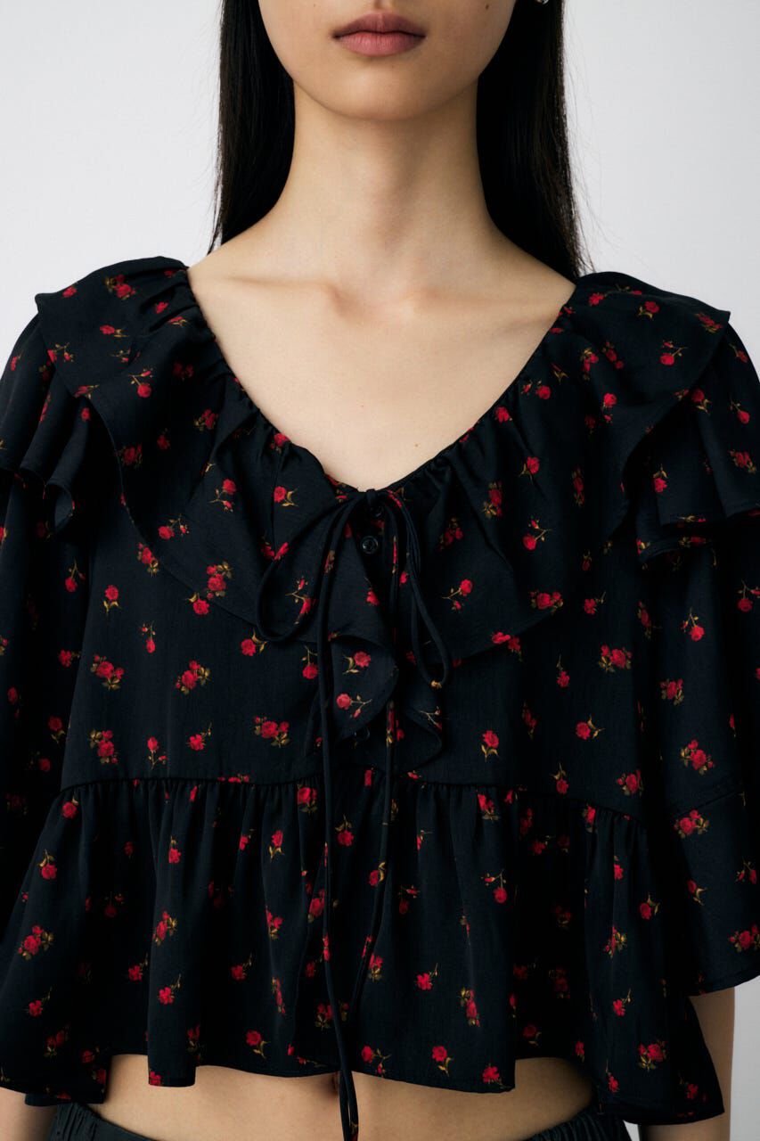 MOUSSY「FLOWER PATTERN フリルトップス」|シャツ・ブラウス|
