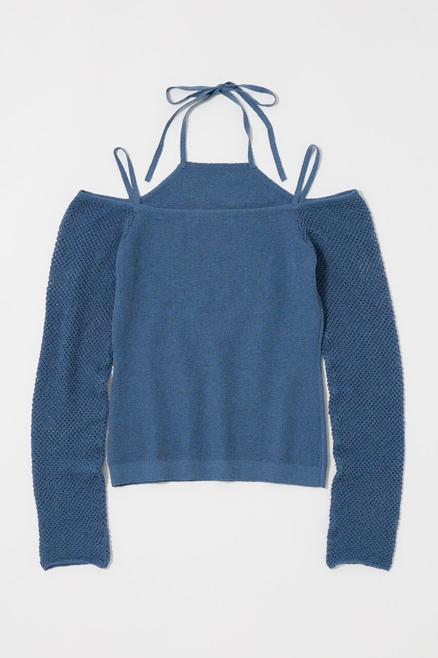 MOUSSY「OPEN SHOULDER HALTER ニットトップス」|ニット・セーター|