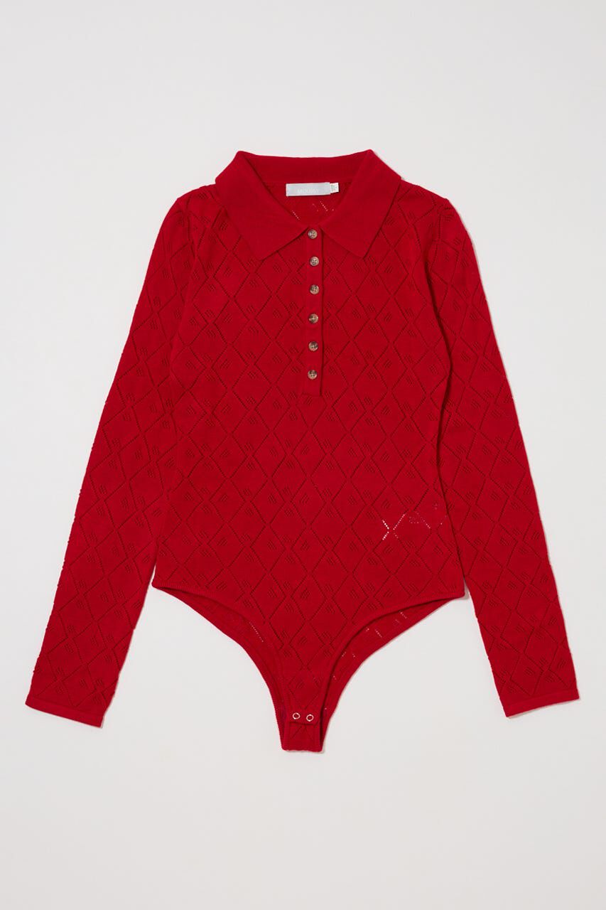 MOUSSY「EYELET KNIT ボディスーツ」|ニット・セーター|