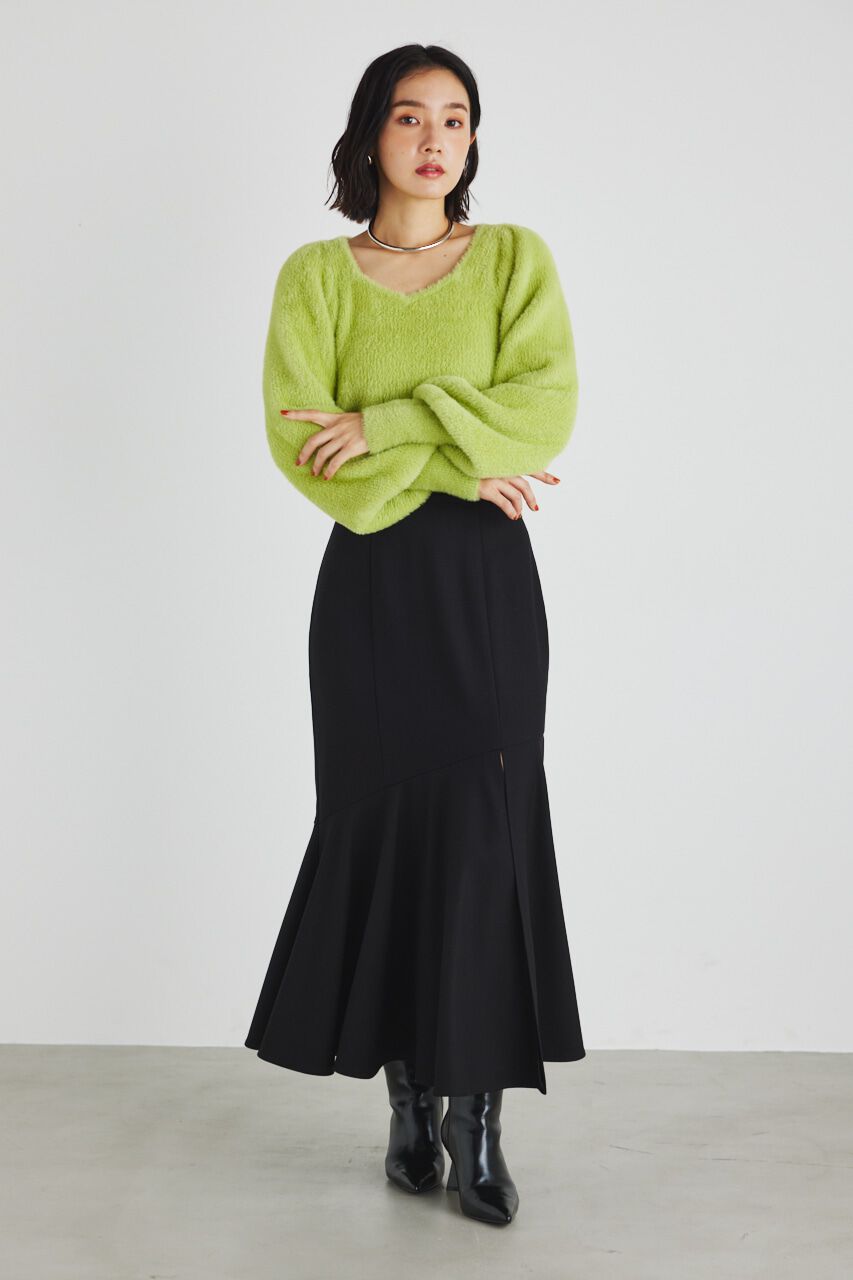 rienda「アシンメトリーパターンスリットJ/WマーメイドSK」|スカート|