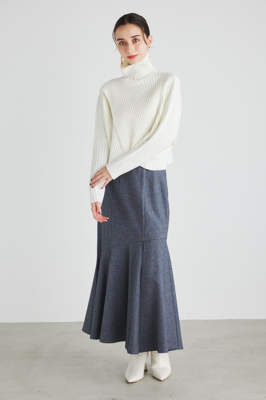 rienda「アシンメトリーパターンスリットJ/WマーメイドSK」|スカート|