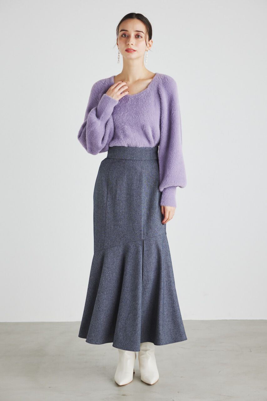 rienda「アシンメトリーパターンスリットJ/WマーメイドSK」|スカート|