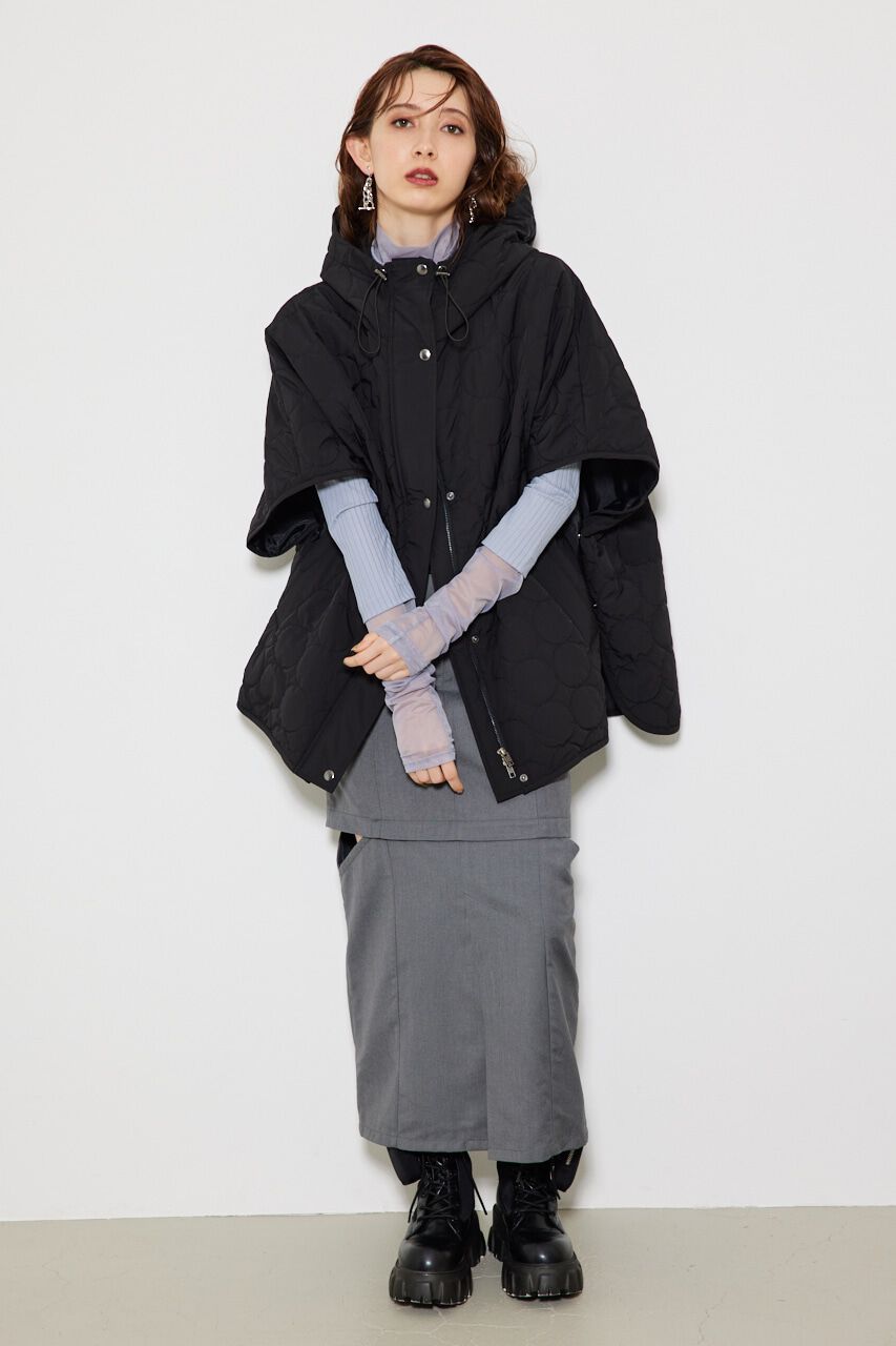 rienda「フーディー中綿ポンチョJK」|その他|