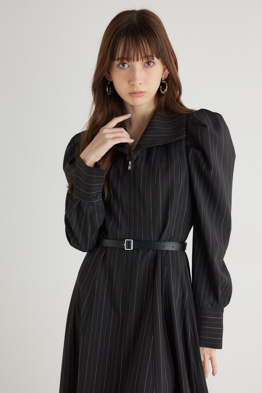 rienda「オーバーカラーZIPフレアOP」|ワンピース|