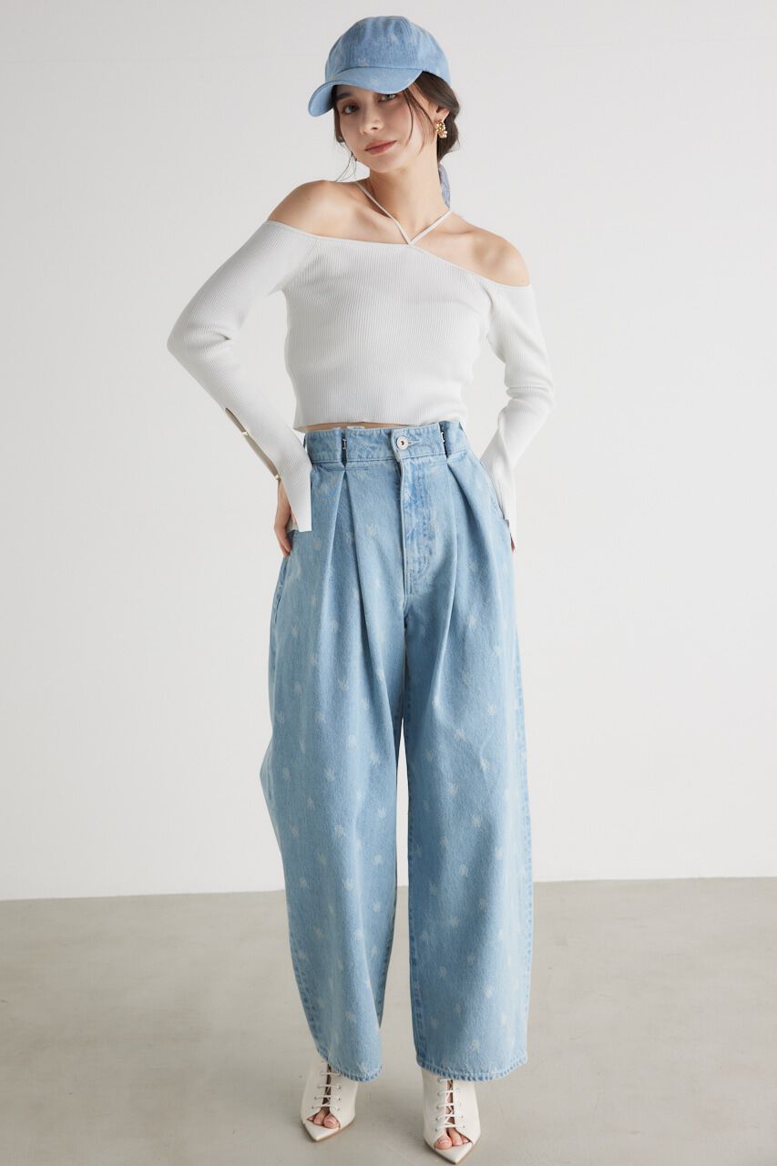 rienda「スリットSLVオフショルダーknit TOP」|ニット・セーター|