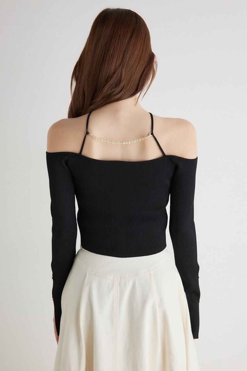 rienda「スリットSLVオフショルダーknit TOP」|ニット・セーター|