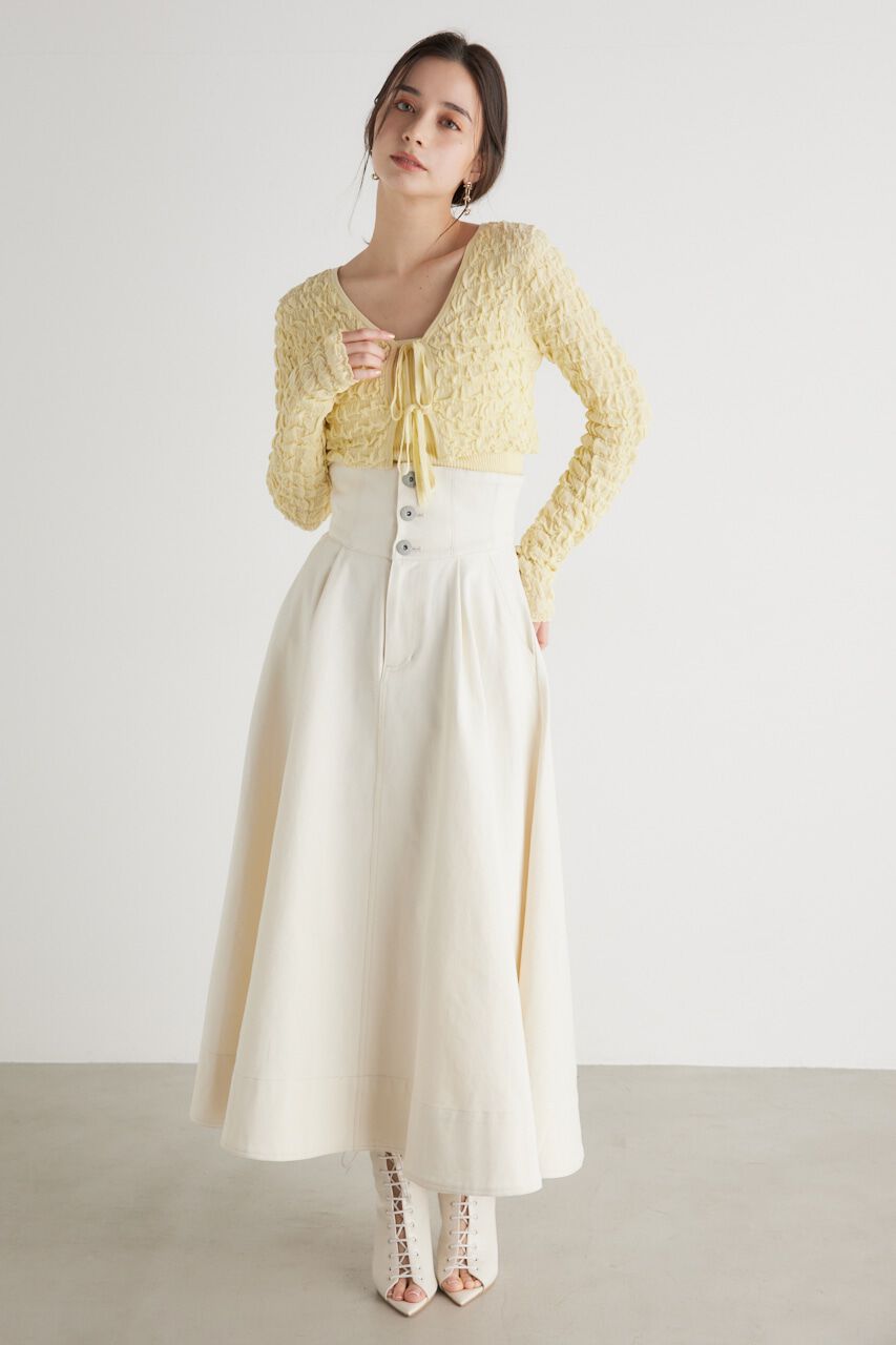 rienda「シャーリングカーデSET Knit TOP」|ニット・セーター|