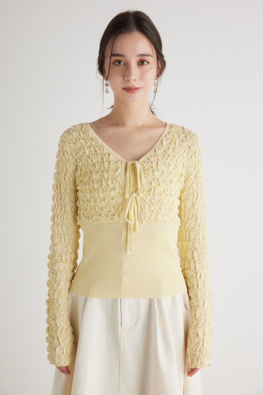 rienda「シャーリングカーデSET Knit TOP」|ニット・セーター|