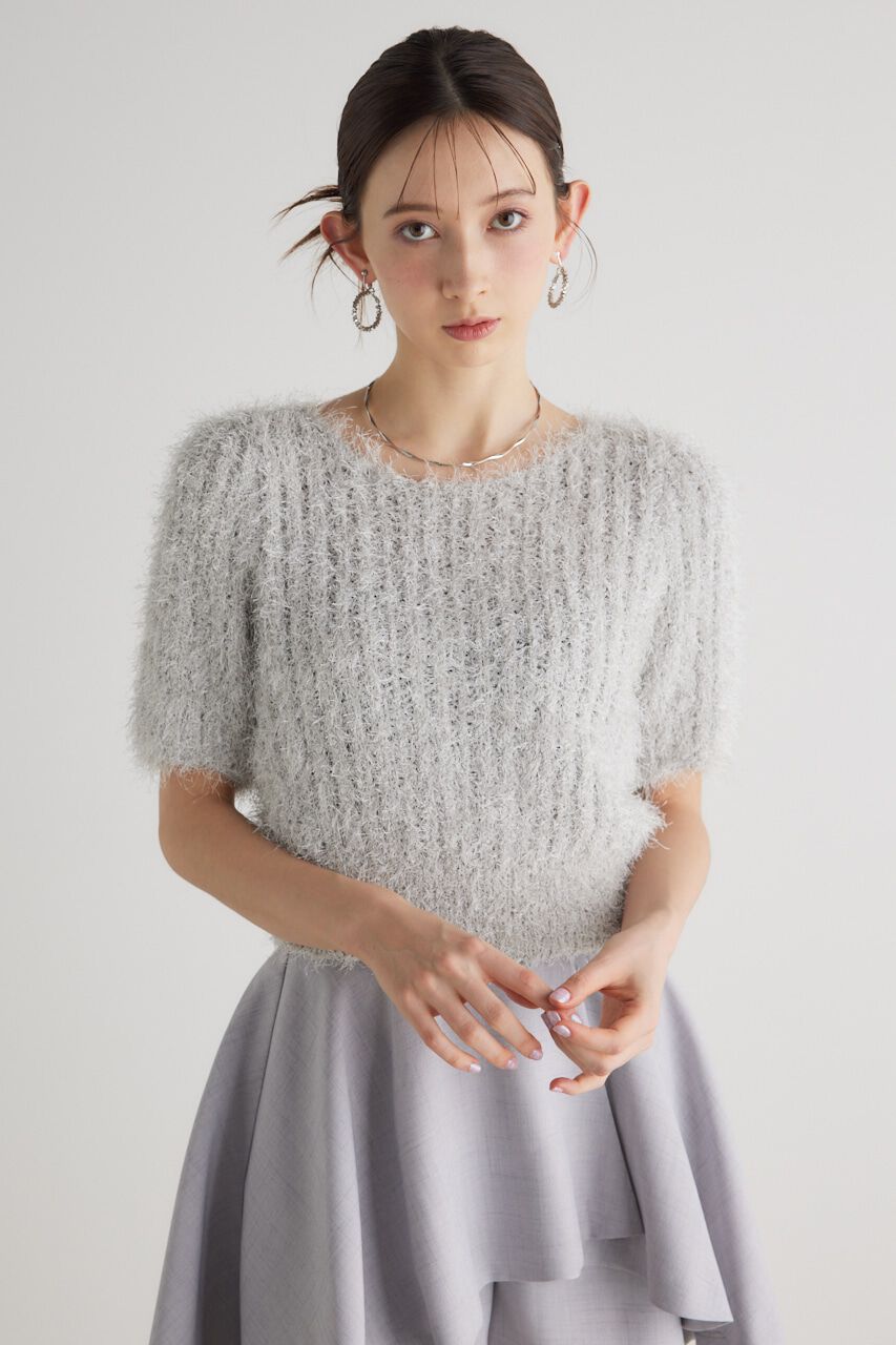 rienda「コンパクトシアーシャギーknitTOP」|ニット・セーター|