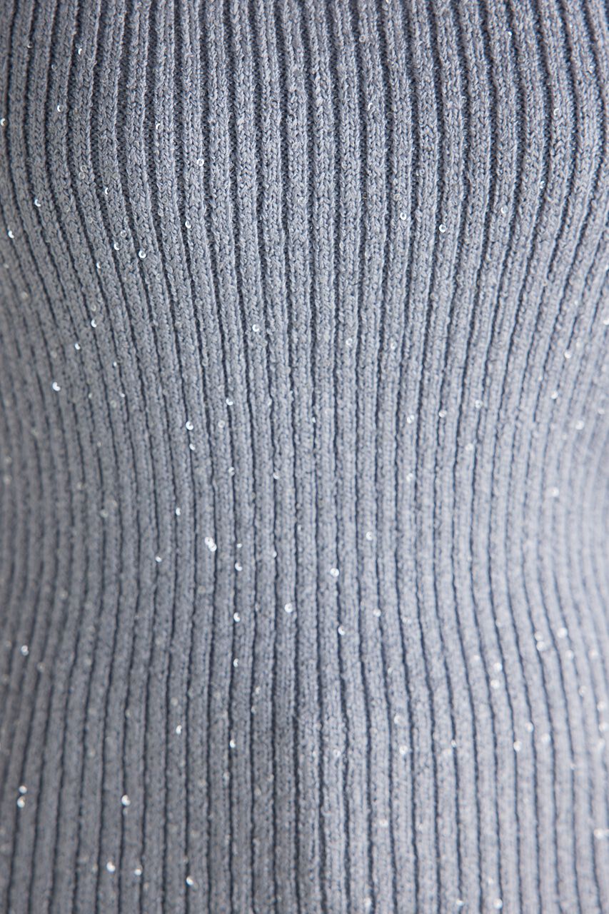 rienda「スパンコールVN Knit TOP」|タンクトップ|