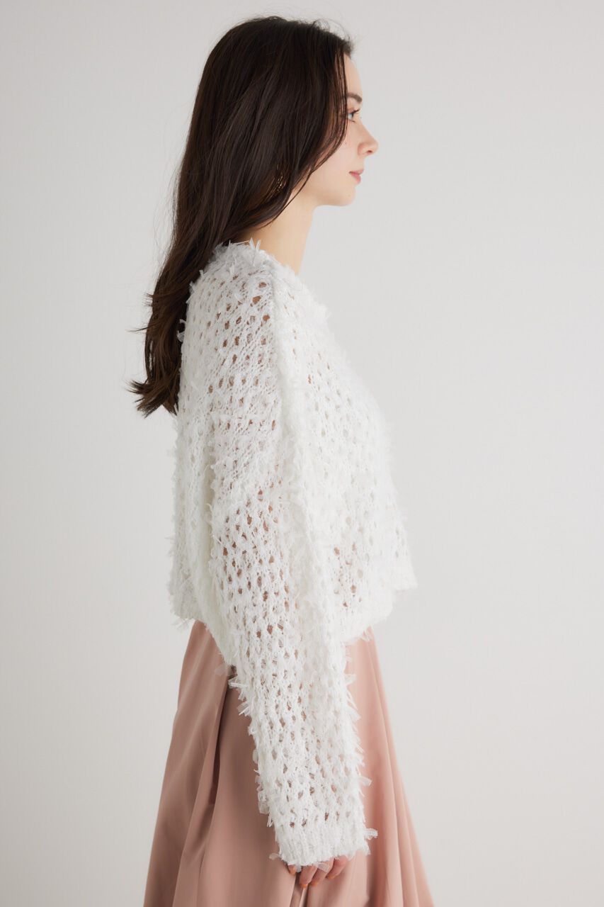 rienda「ラメシャギーメッシュKnit TOP」|ニット・セーター|