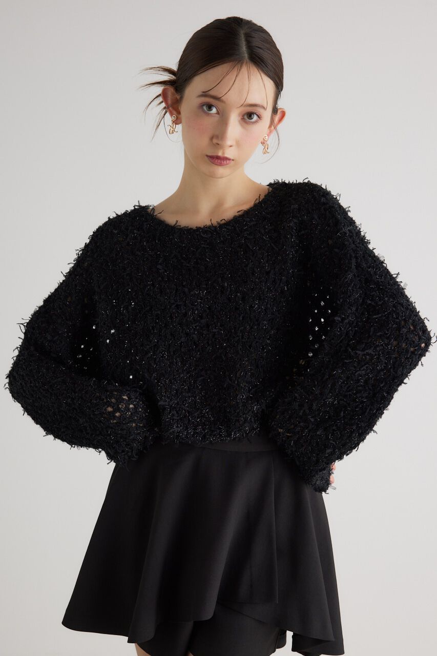 rienda「ラメシャギーメッシュKnit TOP」|ニット・セーター|