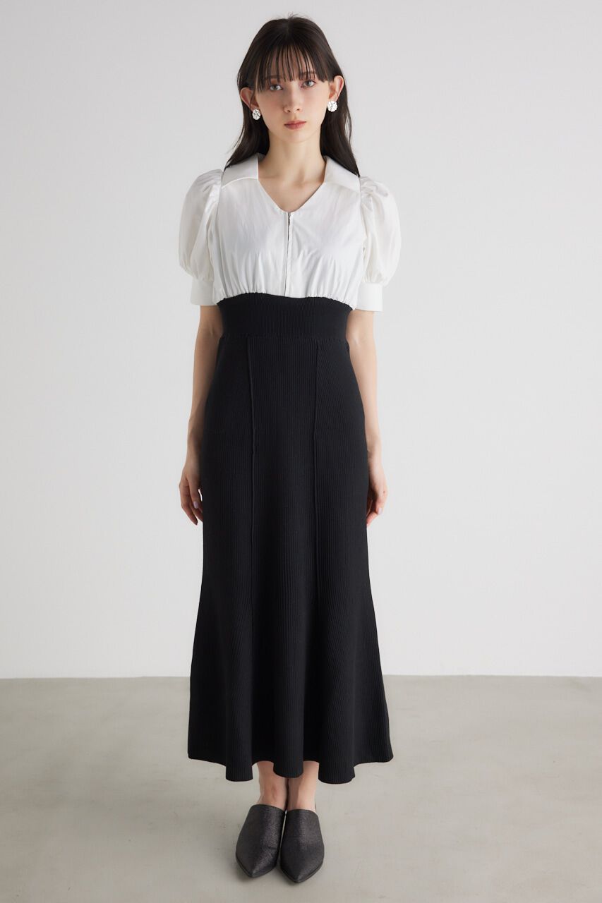 rienda「シャツドッキング Knit OP」|ワンピース|