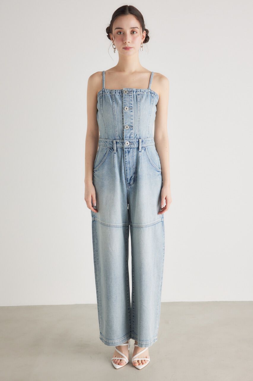 rienda「ビスチェライクDENIMロンパース」|その他|