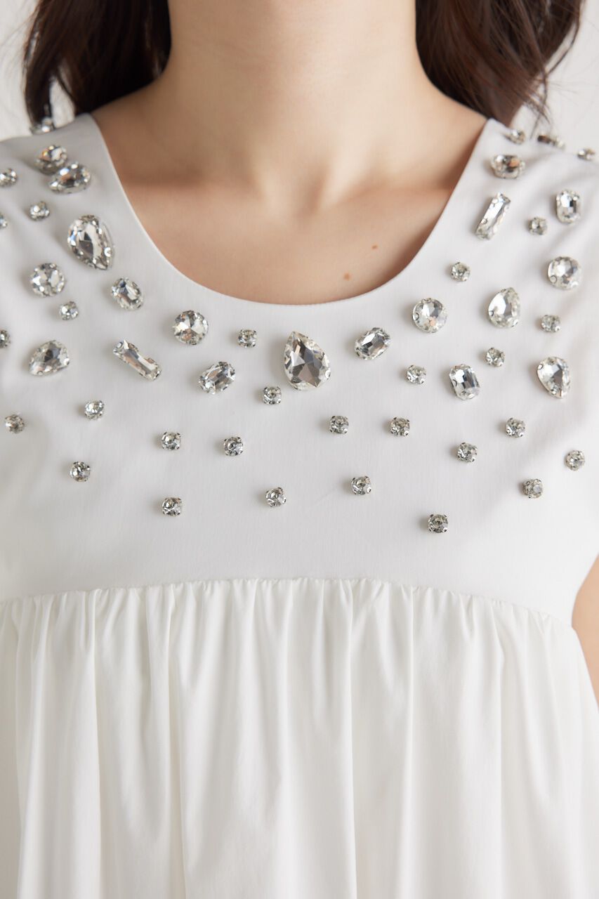 rienda「バストビジューフレアOP」|ワンピース|