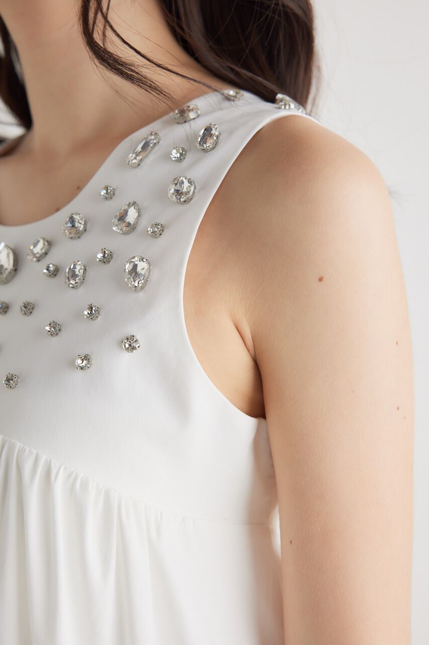 rienda「バストビジューフレアOP」|ワンピース|