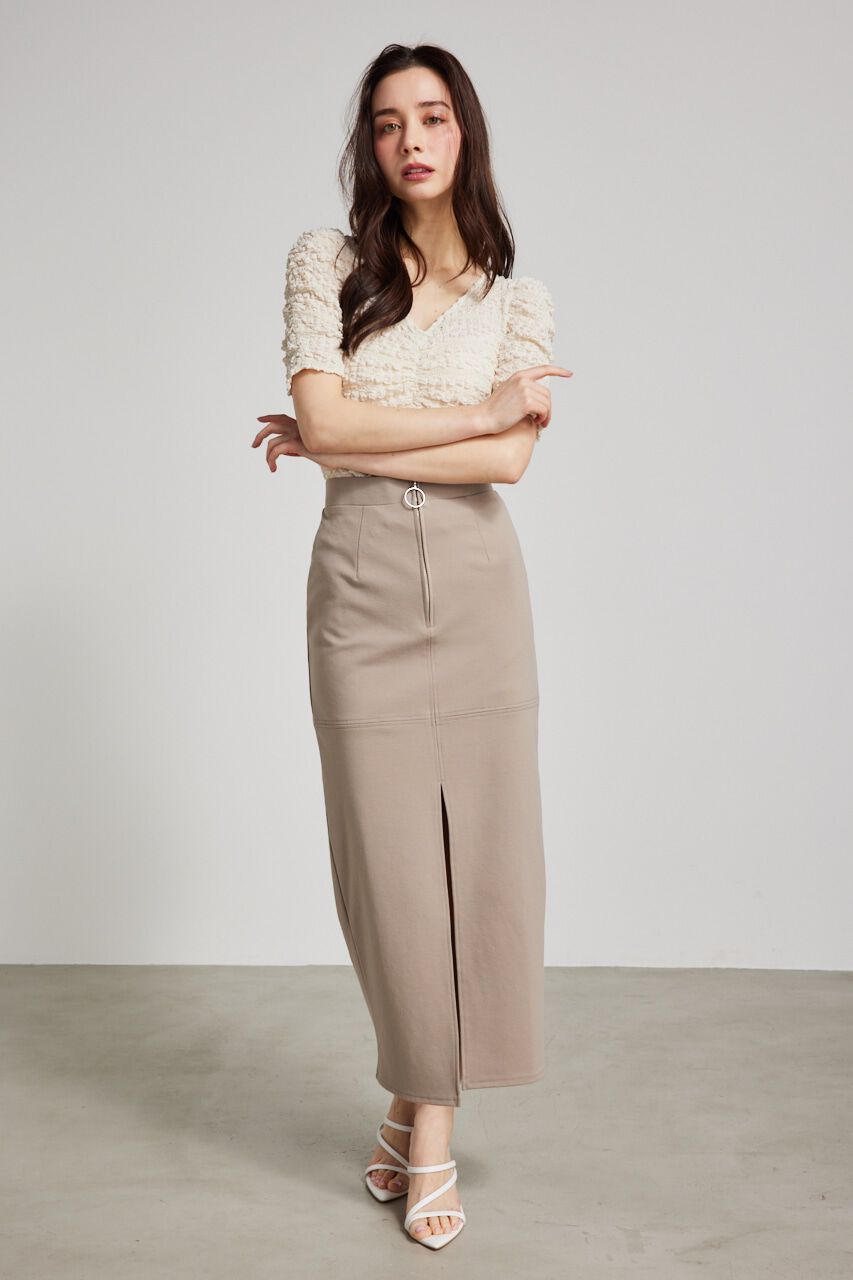 rienda「ディープスリットタイト CUT SK」|スカート|BEG