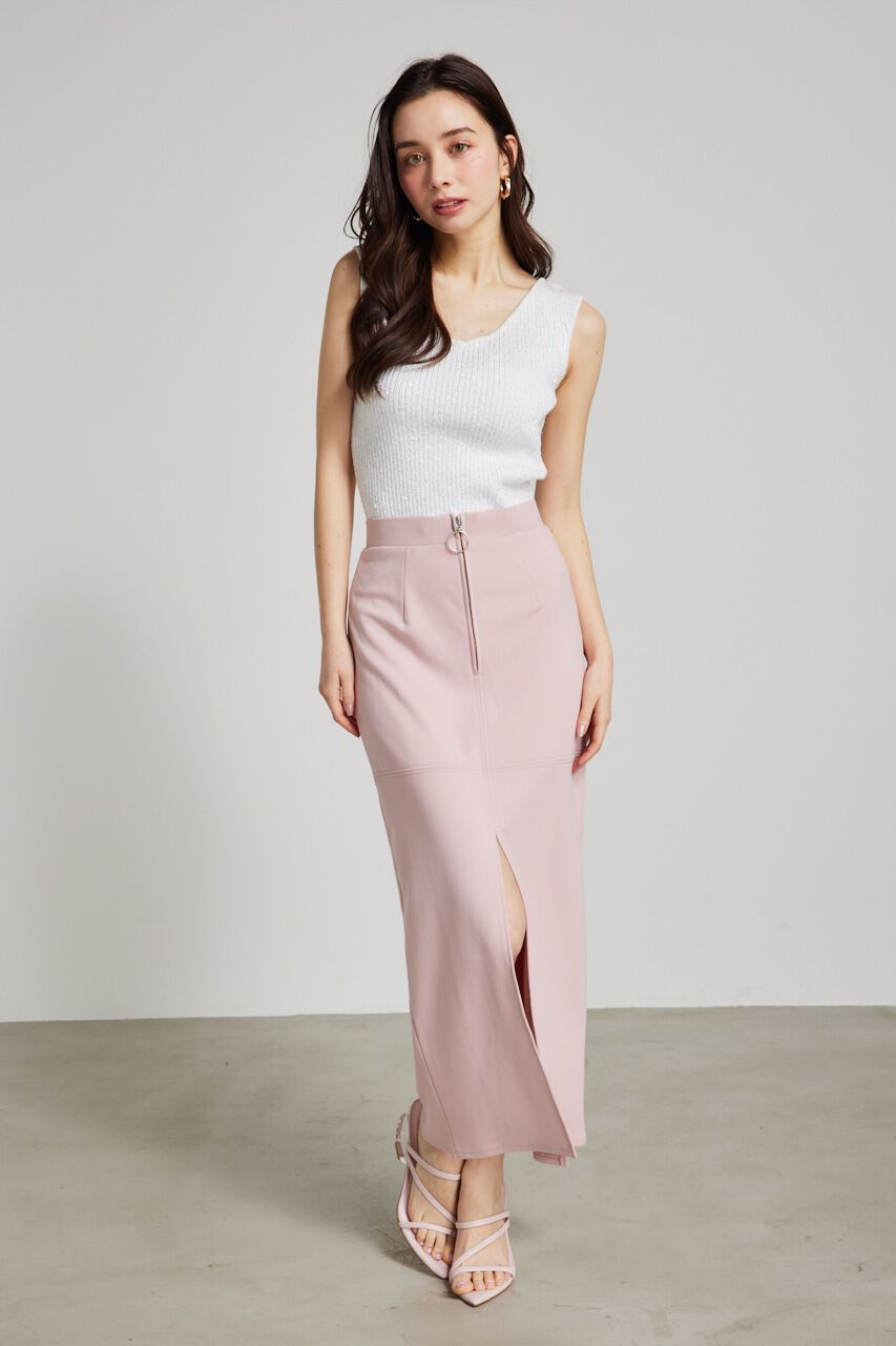 rienda「ディープスリットタイト CUT SK」|スカート|PNK