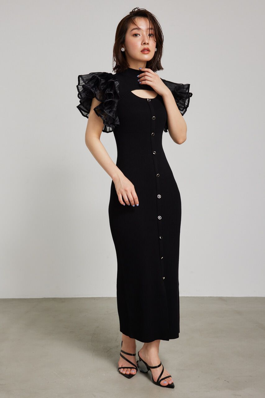 rienda「プリーツフレアSLV Knit OP」|ワンピース|