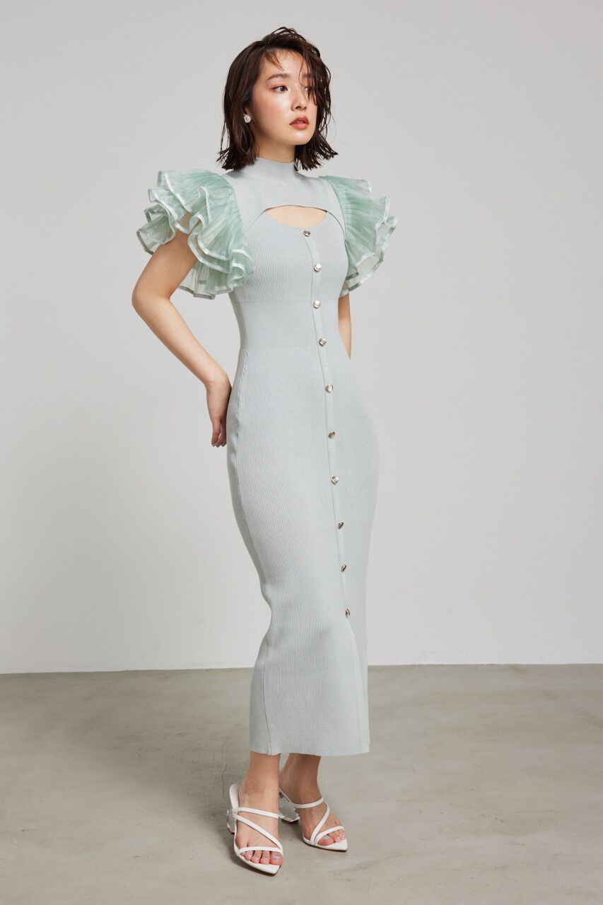 rienda「プリーツフレアSLV Knit OP」|ワンピース|