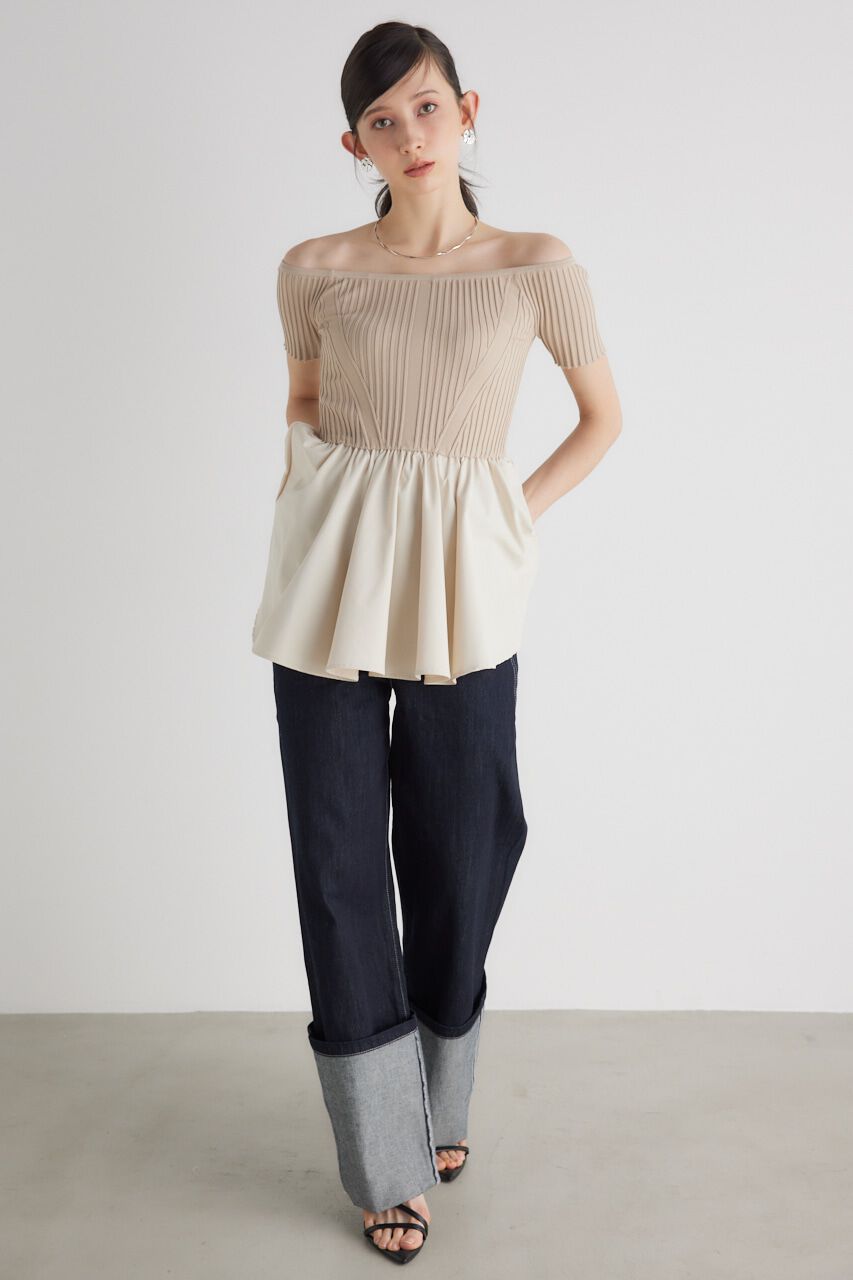 rienda「ビスチェディテールコンビKnit TOP」|ニット・セーター|