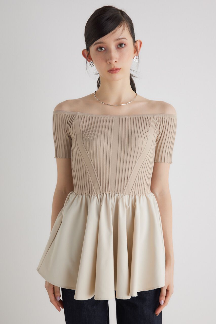 rienda「ビスチェディテールコンビKnit TOP」|ニット・セーター|