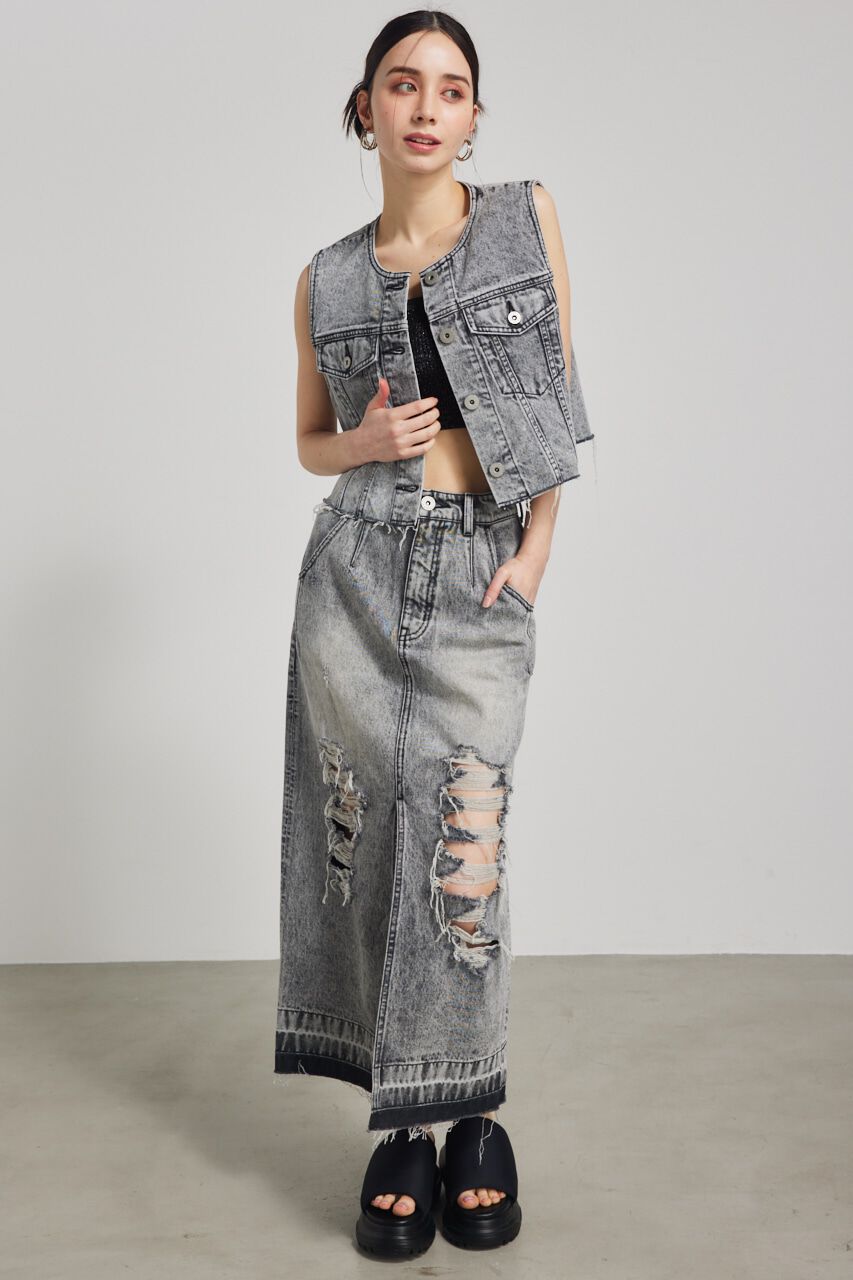 rienda「ダメージDENIM J/W SK」|スカート|