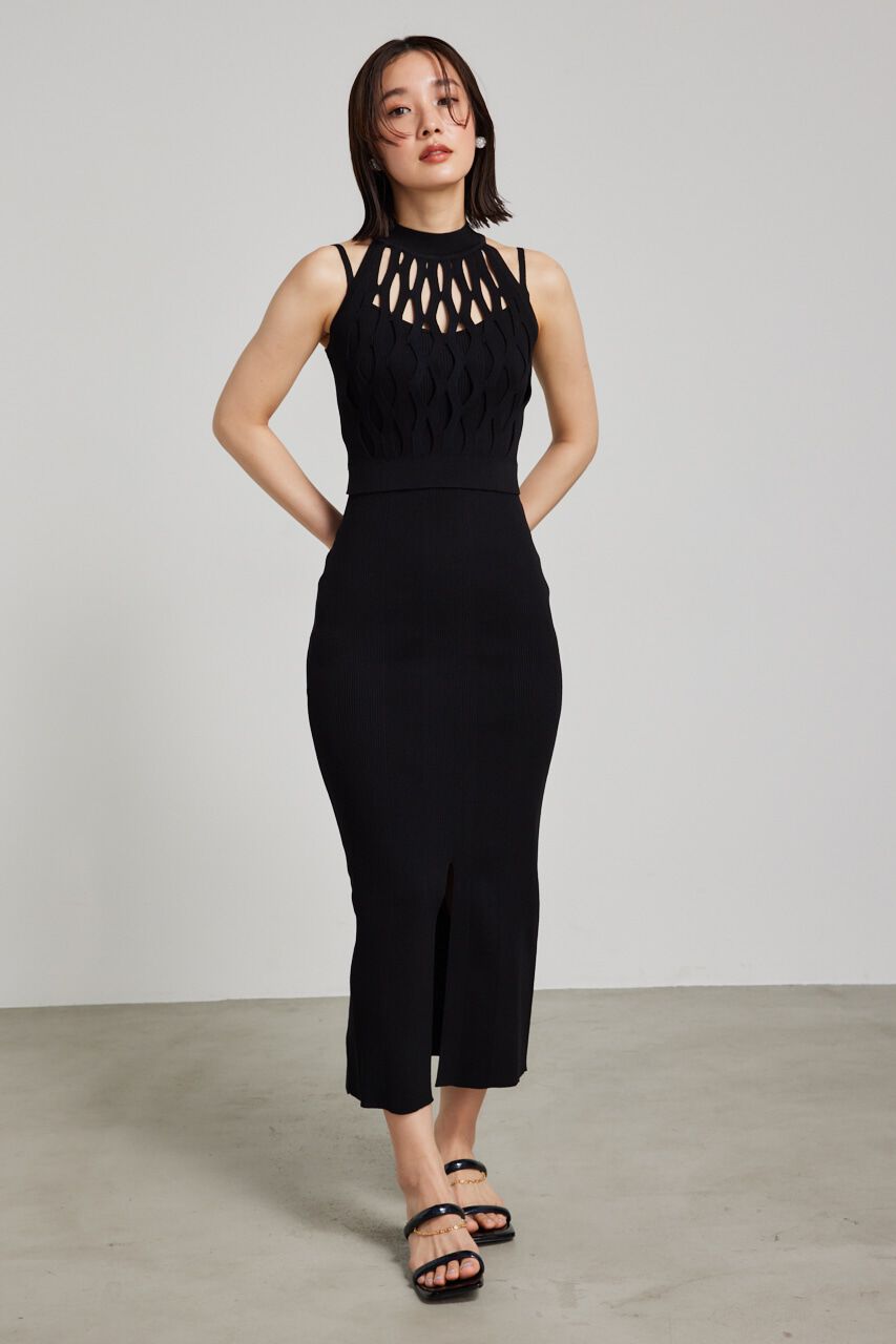 rienda「メニーWAYメッシュTOP SET OP」|ワンピース|BLK