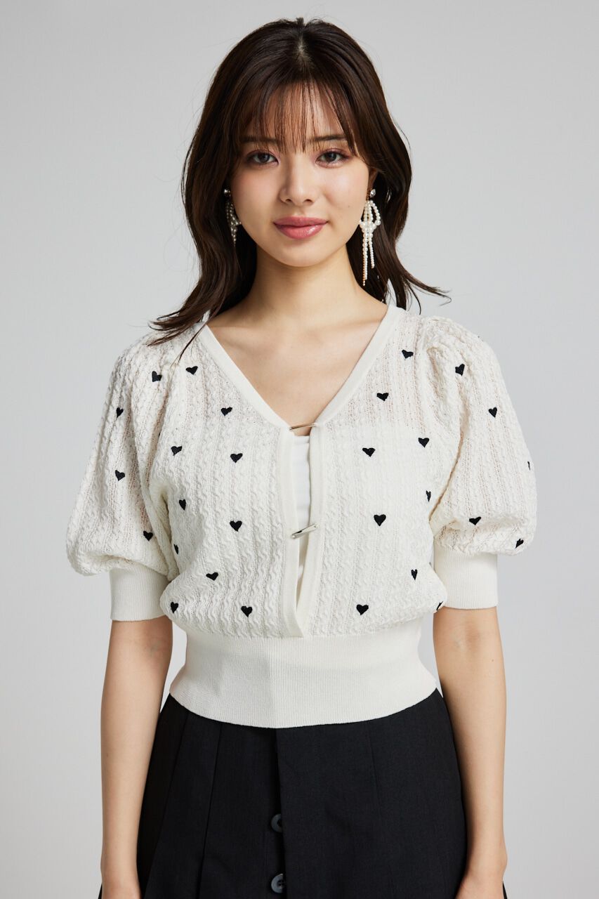 rienda「2WAYハートドットパフknitTOP」|ニット・セーター|