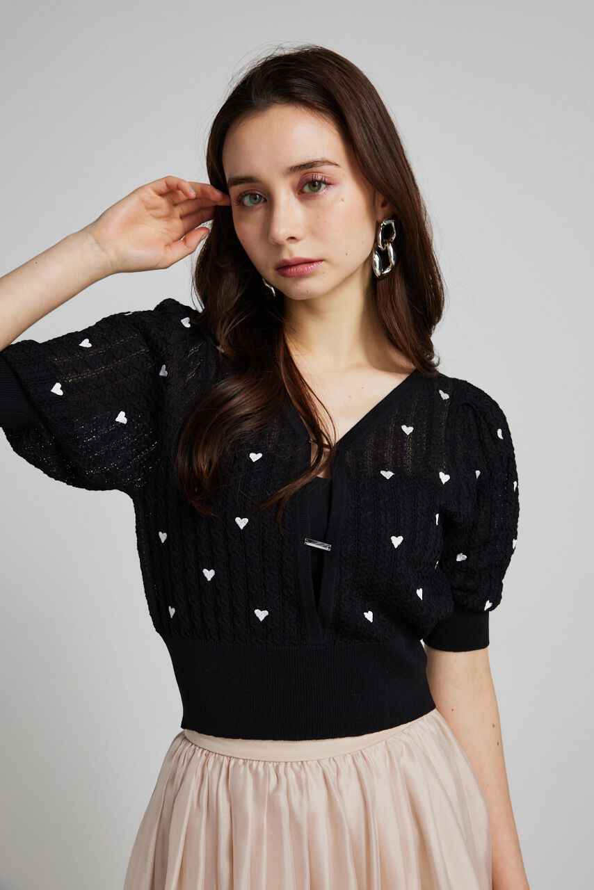 rienda「2WAYハートドットパフknitTOP」|ニット・セーター|